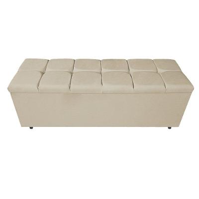 Calçadeira Estofada Manchester 195 Cm King Size Corano Bege