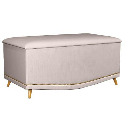Calçadeira Baú Solteiro 90cm Imperial J02 Suede Marfim