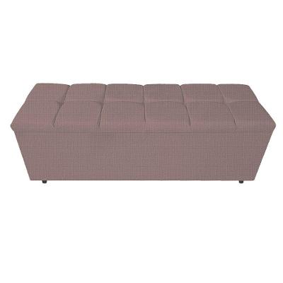 Calçadeira Estofada Manchester 195 Cm King Size Linho Rosê