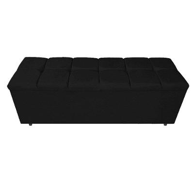 Calçadeira Estofada Manchester 195 Cm King Size Corano Preto