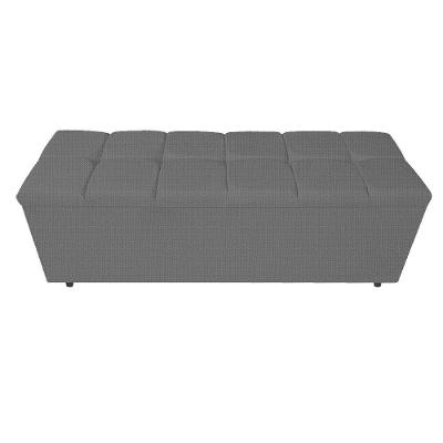 Calçadeira Estofada Manchester 195 Cm King Size Linho Chumbo