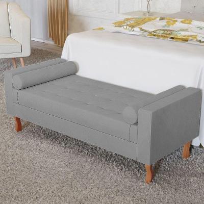 Recamier Baú Félix Solteiro 140cm Suede Cinza
