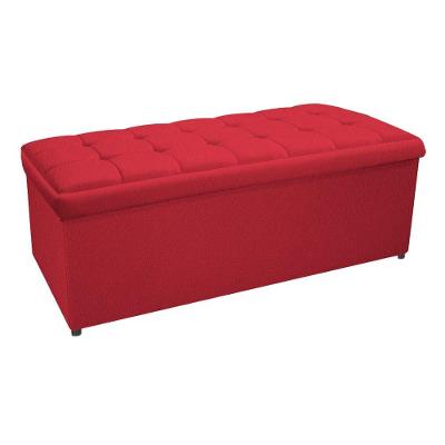 Calçadeira Copenhague 140cm Casal Suede Vermelho