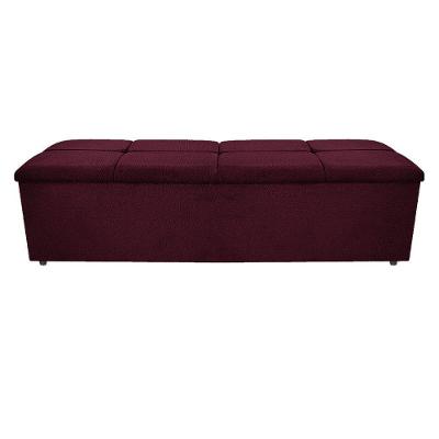Calçadeira Munique 160cm Queen Size Suede Bordô