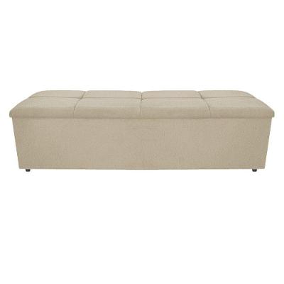 Calçadeira Munique 160cm Queen Size Suede Bege