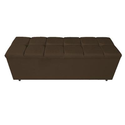 Calçadeira Estofada Manchester 160Cm Queen Size Suede Marrom