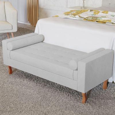 Recamier Baú Félix Solteiro 100cm Suede Branco