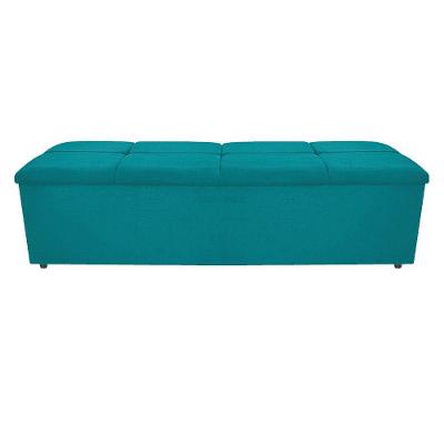 Calçadeira Munique 140cm Casal Suede Azul Turquesa