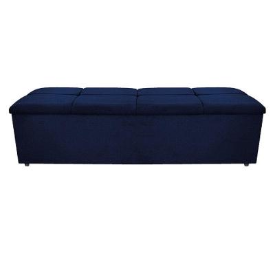 Calçadeira Munique 195cm King Size Suede Azul Marinho