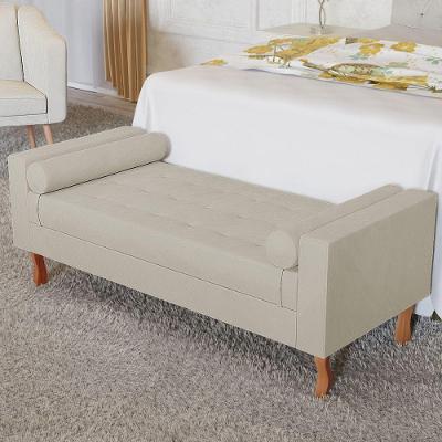 Recamier Baú Félix Solteiro 90cm Suede Bege
