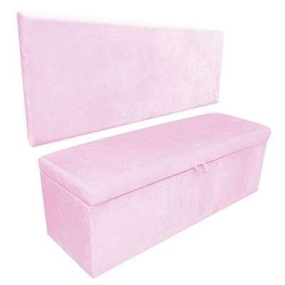 Kit Calçadeira Painel Clean 0,90cm Suede Rosa Bebê