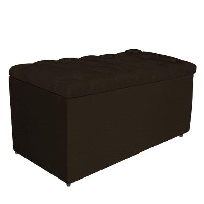 Calçadeira estofada 90 Cm Solteiro Corano Marrom