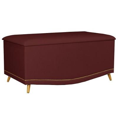 Calçadeira Baú Solteiro 90cm Imperial J02 Suede Vinho
