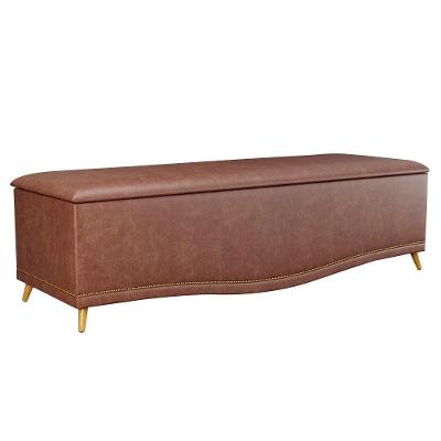 Calçadeira Baú Casal 140cm Imperial J02 Facto Marrom