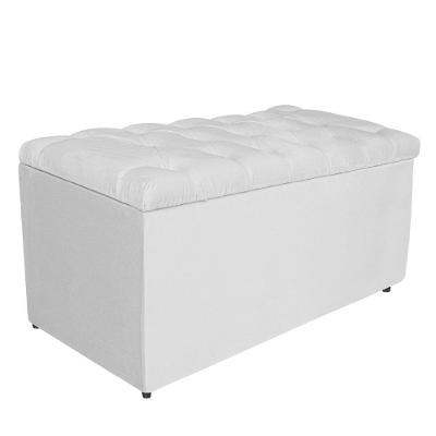 Calçadeira estofada 90 Cm Solteiro Corano Branco