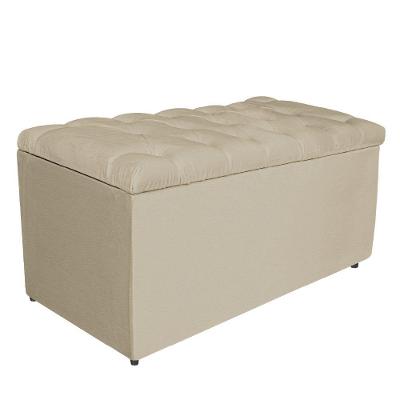 Calçadeira estofada 90 Cm Solteiro Corano Bege