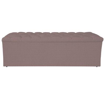 Calçadeira Liverpool 140cm Casal Linho Rosê