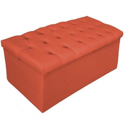 Calçadeira Baú Mel 90 Cm Solteiro com Capitonê Terracota