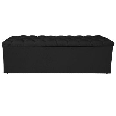 Calçadeira Liverpool 140cm Casal Suede Preto