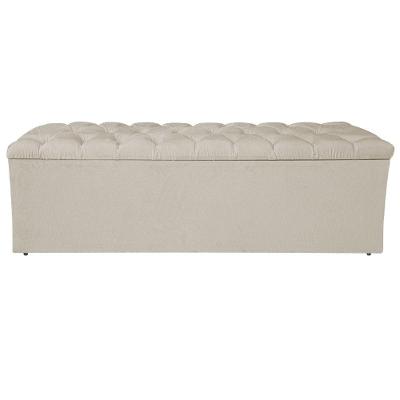 Calçadeira Liverpool 140cm Casal Suede Bege