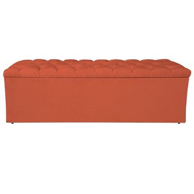 Calçadeira Liverpool 140cm Casal Suede Terracota