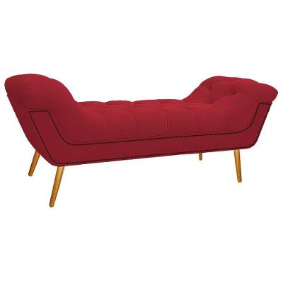 Calçadeira estofada Veneza 160 Cm Queen Size Suede Vermelho