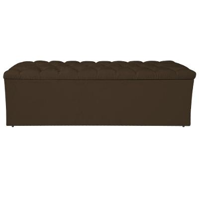 Calçadeira Liverpool 140cm Casal Suede Marrom