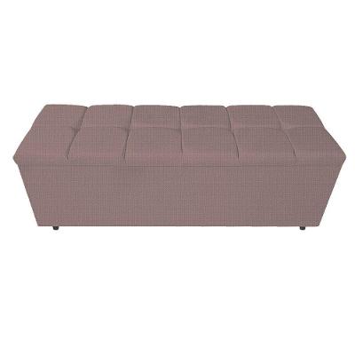 Calçadeira Estofada Manchester 160 Cm Queen Size Linho Rosê