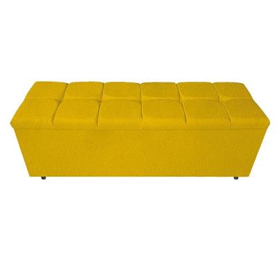 Calçadeira Estofada 160 Cm Queen Size Suede Amarelo