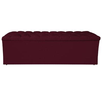 Calçadeira Liverpool 140cm Casal Suede Bordô