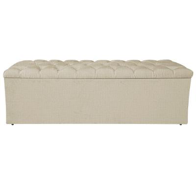 Calçadeira Liverpool 140cm Casal Linho Bege