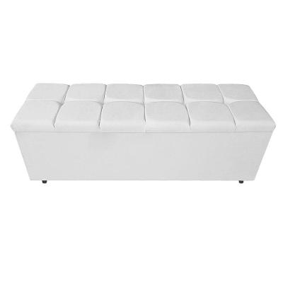 Calçadeira Estofada Manchester 195Cm King Size Corano Branco