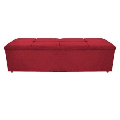 Calçadeira Munique 160cm Queen Size Suede Vermelho