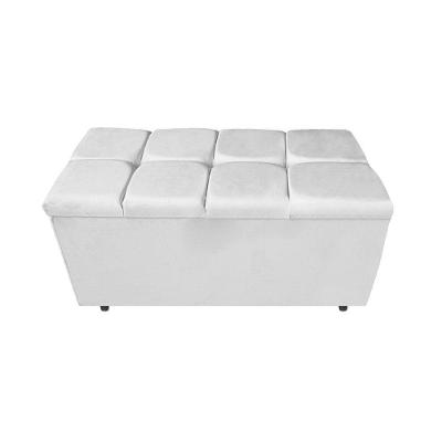 Calçadeira Estofada Manchester 90 Cm Solteiro Suede Branco