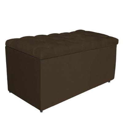 Calçadeira Estofada Liverpool 90cm Solteiro Suede Marrom