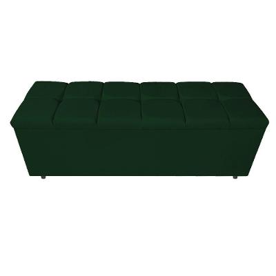 Calçadeira Estofada Manchester 195 Cm King Size Suede Verde