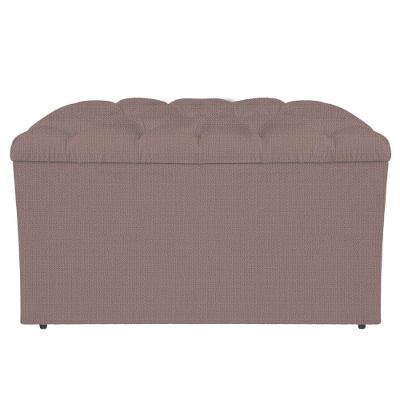 Calçadeira Liverpool 90cm Solteiro Linho Rosê