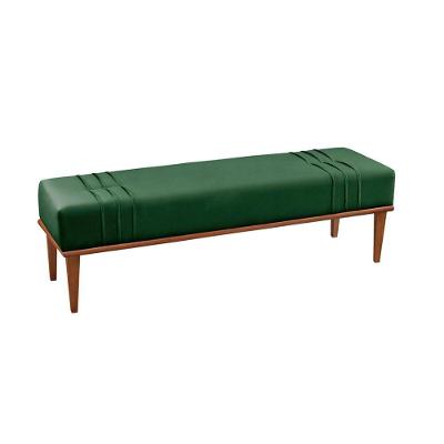 Recamier Puff Maya Luxo Base Em Madeira Maciça Castellar Móbile Verde