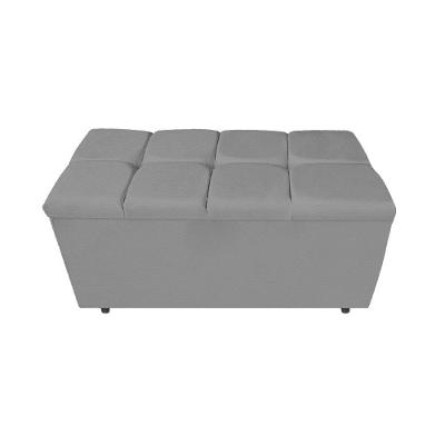 Calçadeira Estofada Manchester 90 Cm Solteiro Corano Cinza