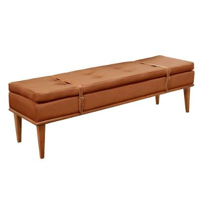 Recamier Londres Luxo Base Em Madeira Maciça Castellar Móbile Caramelo