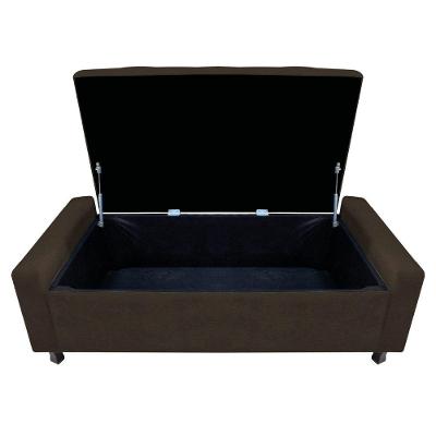 Calçadeira Baú Solteiro Everest P02 90cm Para Cama Box Corano - Doce Sonho Móveis Marrom