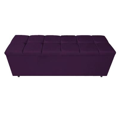 Calçadeira Estofada Manchester 195 Cm King Size Suede Roxo