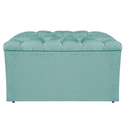 Calçadeira Liverpool 90cm Solteiro Suede Azul Tiffany