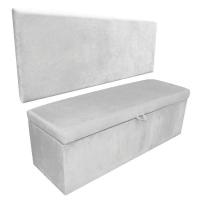 Kit Calçadeira e Painel Clean 90cm Suede Cinza D'Rossi