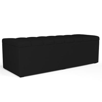 Calçadeira Recamier Baú Casal 140X50 Cm Facto Preto