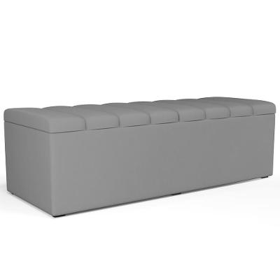 Calçadeira Recamier Baú Casal 140X50 Cm Facto Cinza