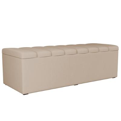 Calçadeira Recamier Baú Casal 140X50 Cm Bege