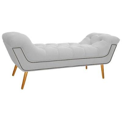 Calçadeira Estofada 160cm Queen Size Corano Branco