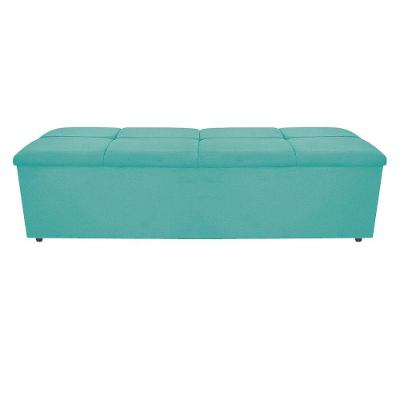 Calçadeira Munique 195 Cm King Size Suede Azul Tiffany