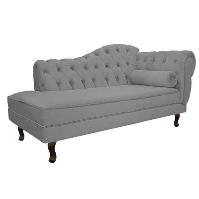 Recamier Diana 140cm Lado Esquerdo Suede Cinza